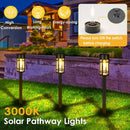 Outdoor Waterproof LED Garden Lights ABS Bollard Solar Pathway Lights for Yard Walkway Driveway IP65 Rating