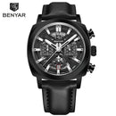 Benyar 5205 New Fashionable 43mm Luminous Dial Men's Quartz Wristwatch Chronograph 50m Waterproof Men's Watch Masculino