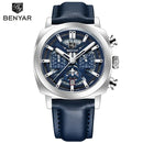 Benyar 5205 New Fashionable 43mm Luminous Dial Men's Quartz Wristwatch Chronograph 50m Waterproof Men's Watch Masculino