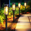 Outdoor Waterproof LED Garden Lights ABS Bollard Solar Pathway Lights for Yard Walkway Driveway IP65 Rating