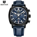 Benyar 5205 New Fashionable 43mm Luminous Dial Men's Quartz Wristwatch Chronograph 50m Waterproof Men's Watch Masculino