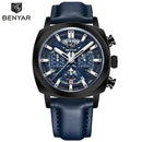 Benyar 5205 New Fashionable 43mm Luminous Dial Men's Quartz Wristwatch Chronograph 50m Waterproof Men's Watch Masculino