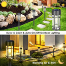 Outdoor Waterproof LED Garden Lights ABS Bollard Solar Pathway Lights for Yard Walkway Driveway IP65 Rating