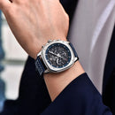 Benyar 5222 Leather Waterproof Square Watches Men Wrist Skeleton Sport Chronograph Quartz Men Wristwatch Reloj Benyar