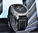 Benyar 5222 Leather Waterproof Square Watches Men Wrist Skeleton Sport Chronograph Quartz Men Wristwatch Reloj Benyar