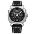Benyar 5222 Leather Waterproof Square Watches Men Wrist Skeleton Sport Chronograph Quartz Men Wristwatch Reloj Benyar