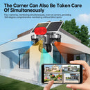 Outdoor 4G Solar 12MP 4-Lens 360° Security CCTV Camera 4-Screen 24/7 AOV Monitoring IP Camera Color Night Vision 2-way Audio