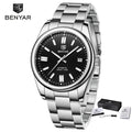 Benyar 2025 Classic Limited Edition Men's Automatic Mechanical Watch Stainless Steel Retro Automatic Date Night Watches Relogio