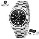 Benyar 2025 Classic Limited Edition Men's Automatic Mechanical Watch Stainless Steel Retro Automatic Date Night Watches Relogio