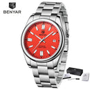 Benyar 2025 Classic Limited Edition Men's Automatic Mechanical Watch Stainless Steel Retro Automatic Date Night Watches Relogio