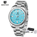 Benyar 2025 Classic Limited Edition Men's Automatic Mechanical Watch Stainless Steel Retro Automatic Date Night Watches Relogio