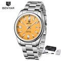 Benyar 2025 Classic Limited Edition Men's Automatic Mechanical Watch Stainless Steel Retro Automatic Date Night Watches Relogio